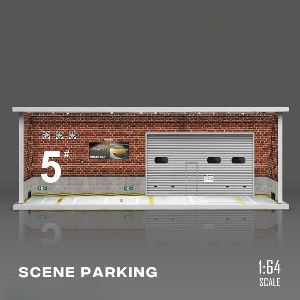 Diorama 1:64 Bãi Đỗ Xe 6 Slot Set 4 Có Đèn LED - Mica Chống Bụi | GRE•911
