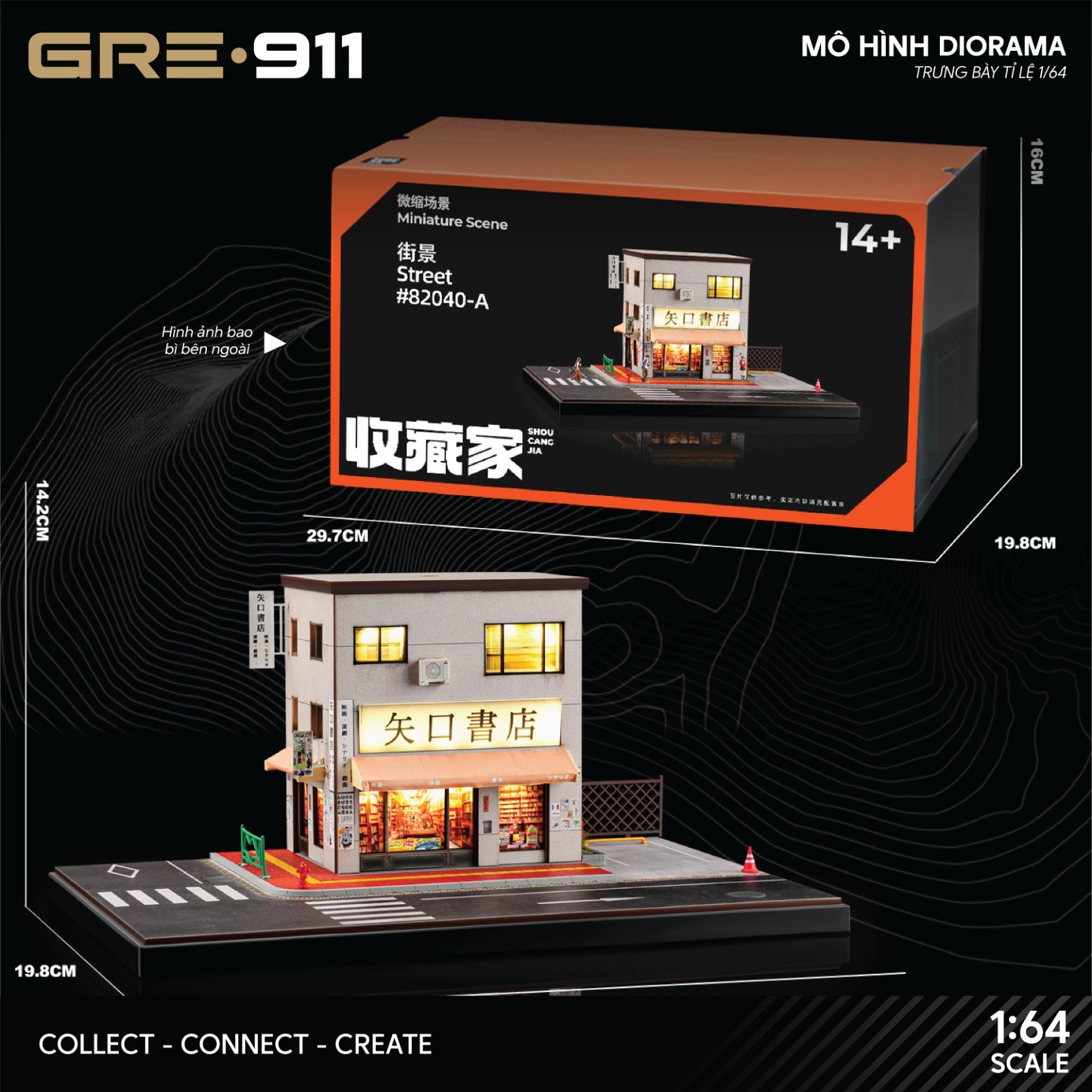 Mô hình trưng bày diorama Japanese Bookstore Scene GRE911DIO-40 (Có Figs + Phụ kiện)