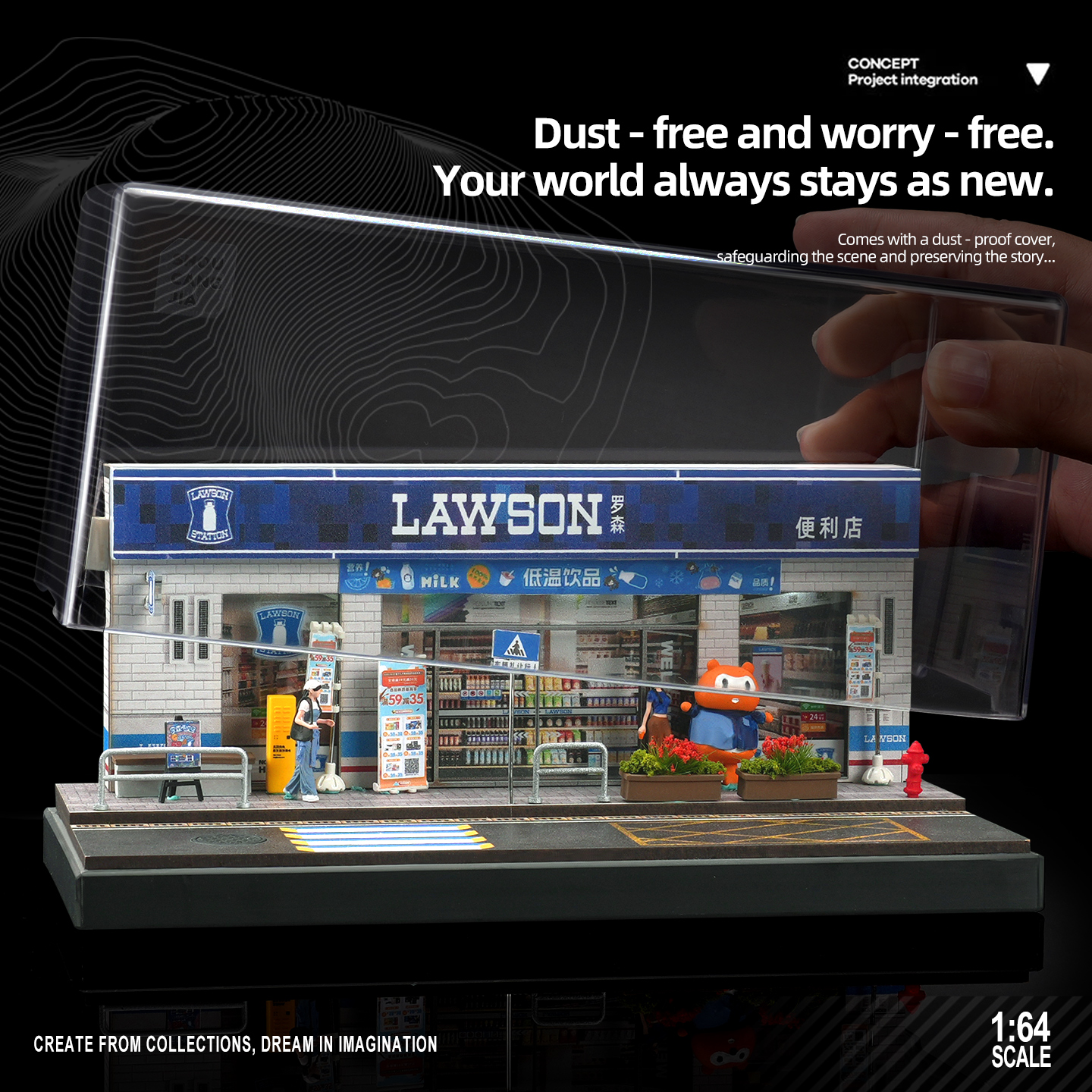 Diorama 1:64 Lawson Convenience Store Scene Phiên bản có Hộp Mica