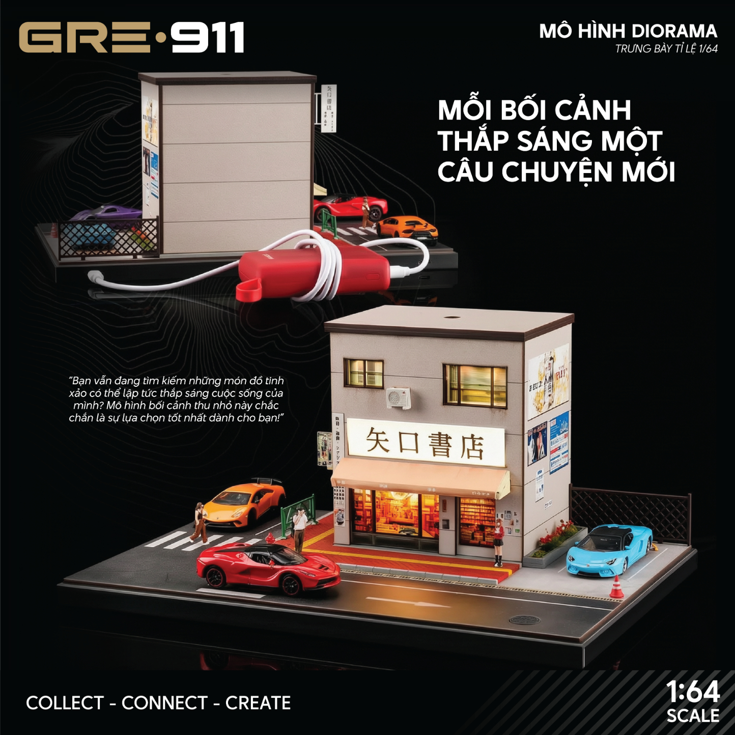 Mô hình trưng bày diorama Japanese Bookstore Scene GRE911DIO-40 (Có Figs + Phụ kiện)