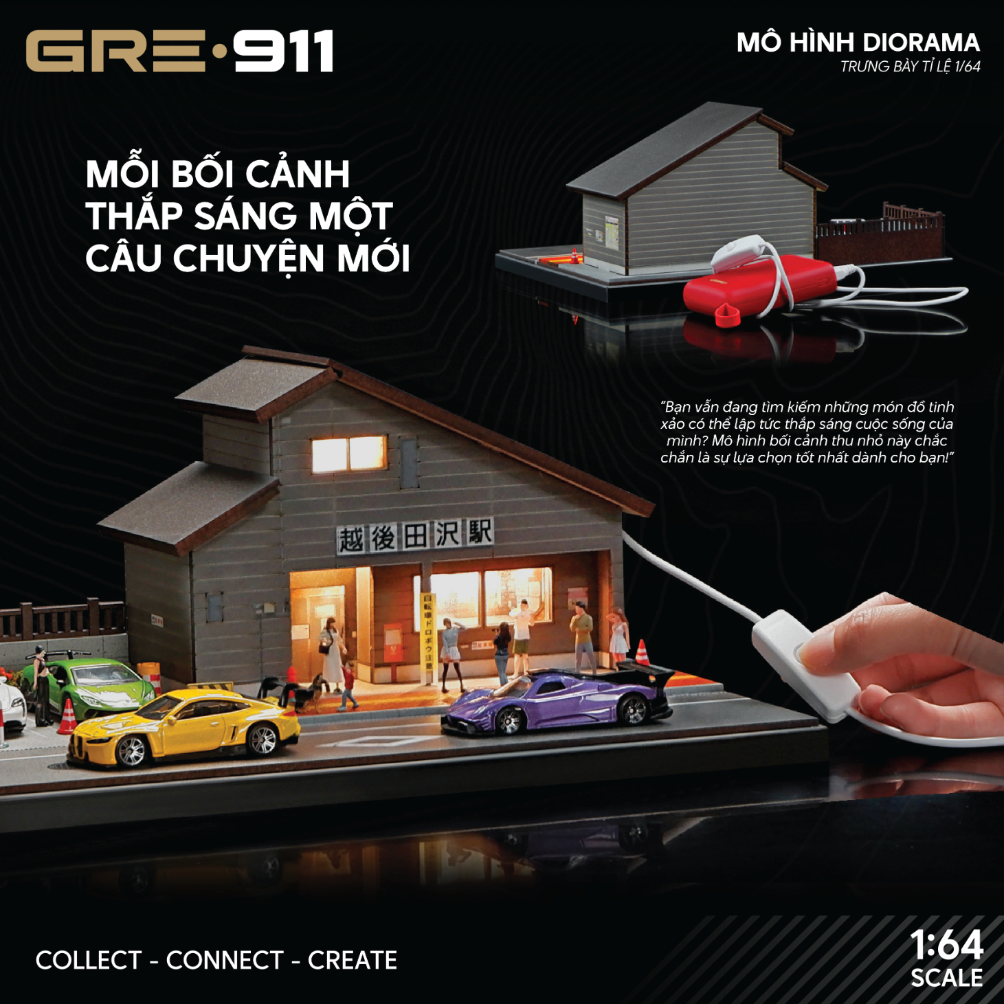 Mô hình ga tàu phong cách Nhật Bản GRE911DIO-27