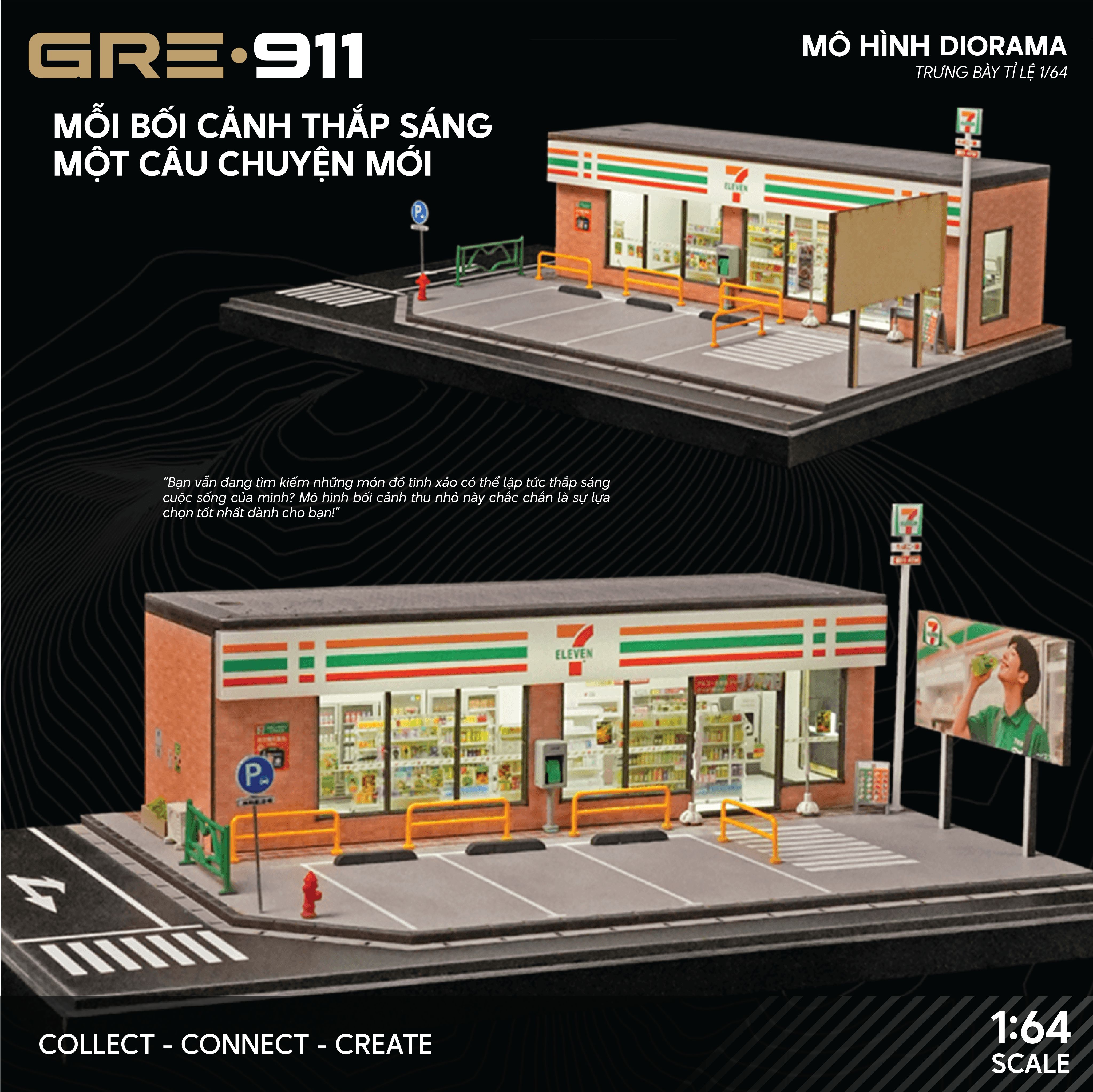 Mô hình Diorama Cửa hàng tiện lợi 7Eleven
