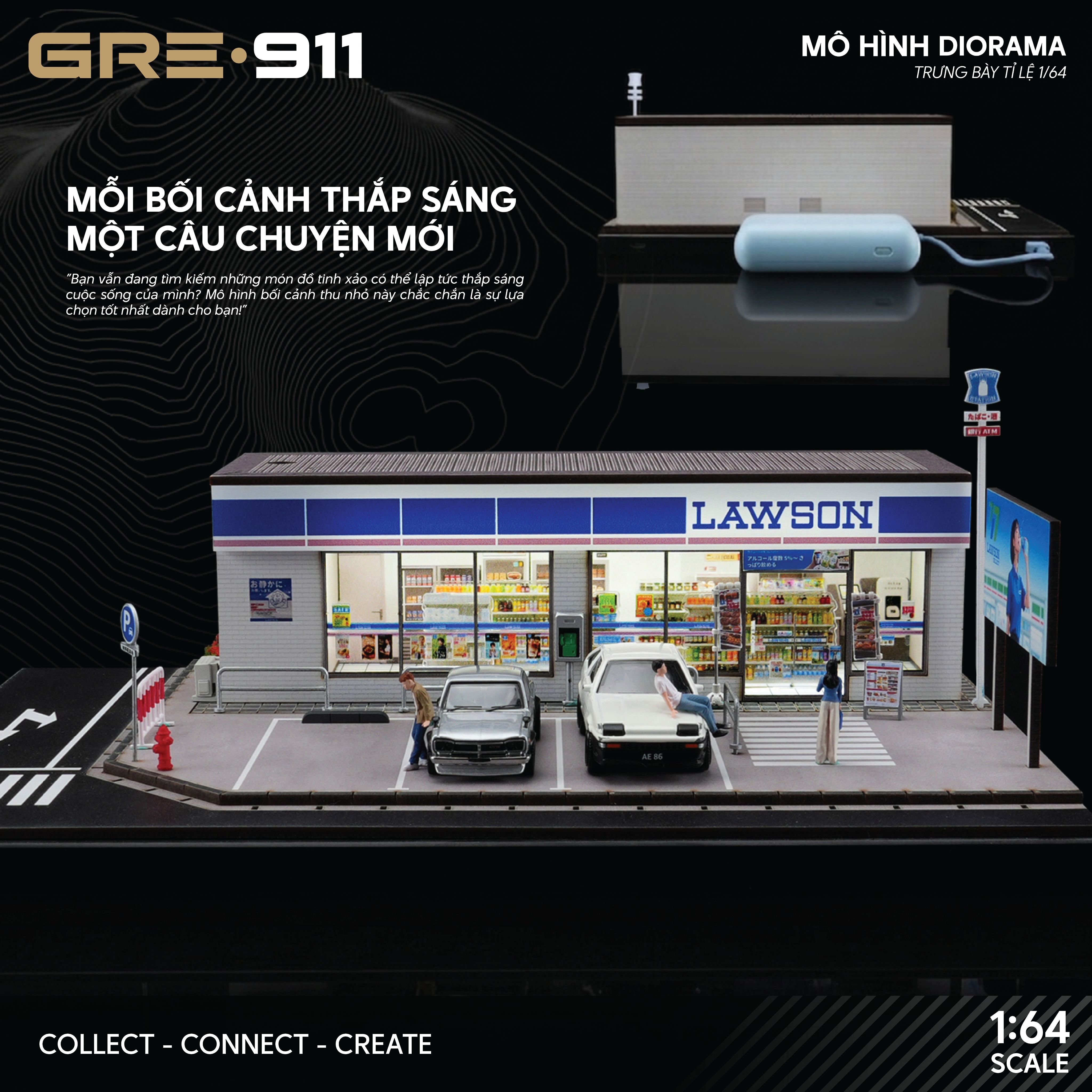 Mô hình cửa hàng tiện lợi Lawson phong cách Nhật Bản