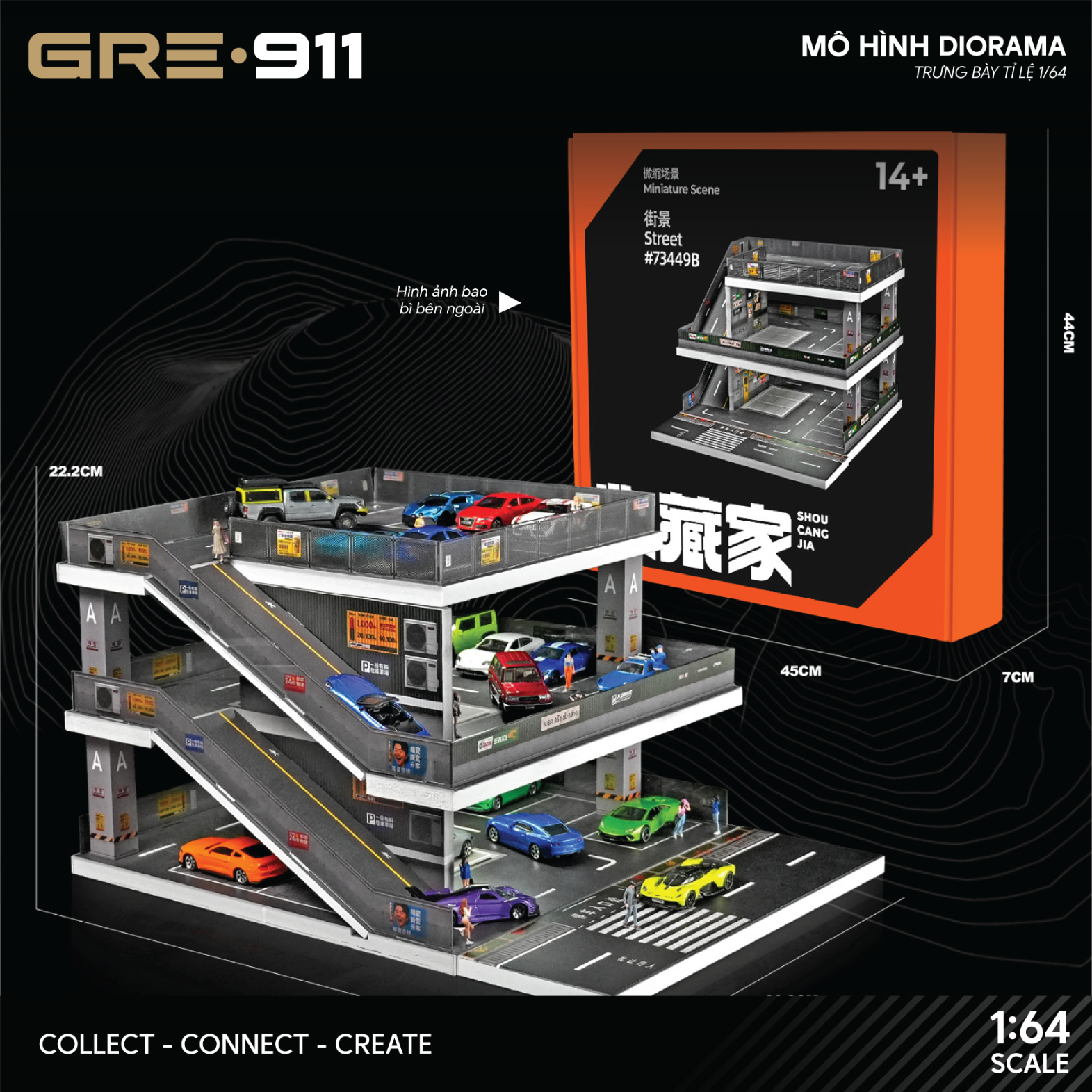 Mô hình Diorama 1:64 Japanese Style Ramp - Bãi Đỗ Xe Dốc Phong Cách Nhật Bản GRE911LED-49