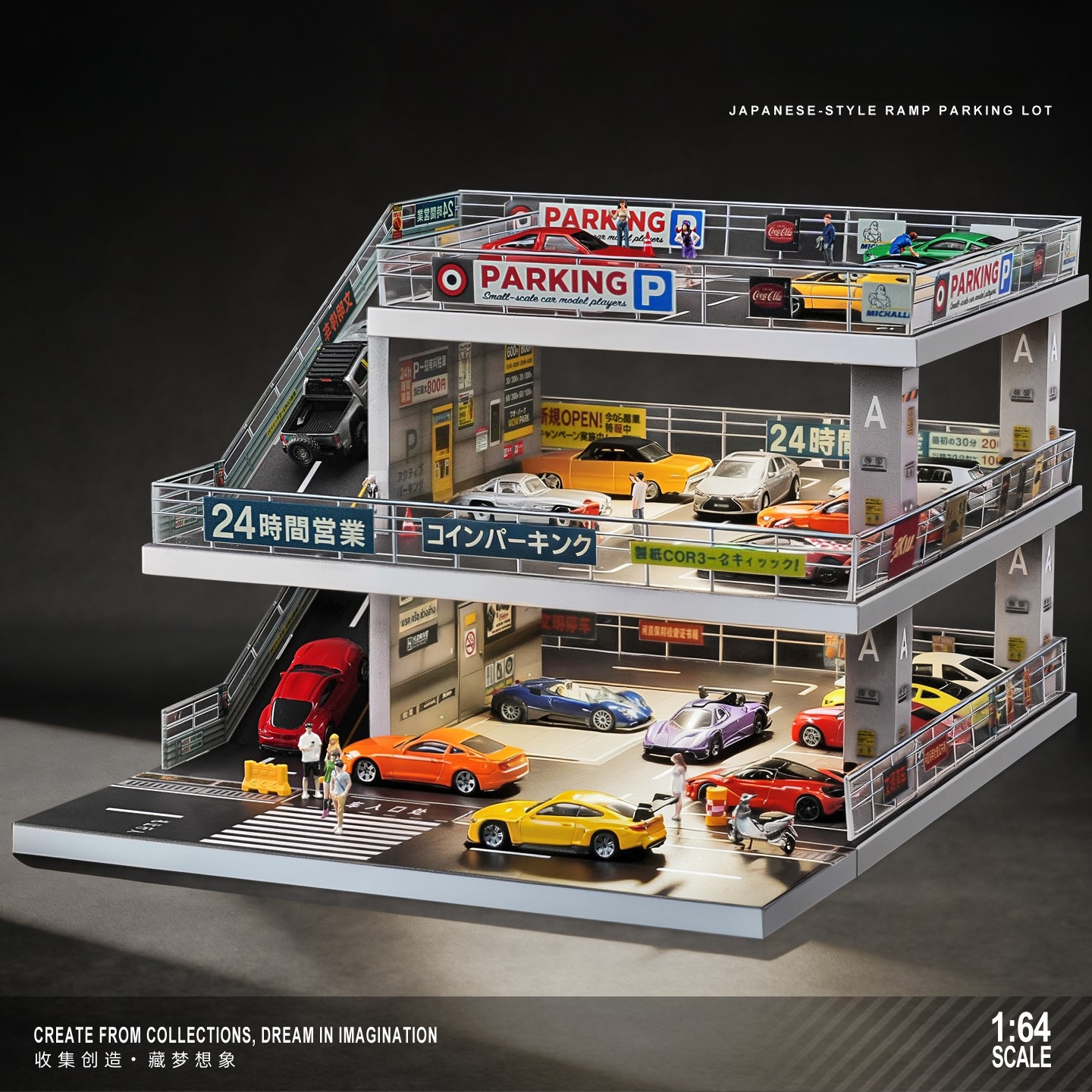 Diorama 1:64 Japanese Style Ramp - Bãi Đỗ Xe Dốc Phong Cách Nhật Bản | GRE•911