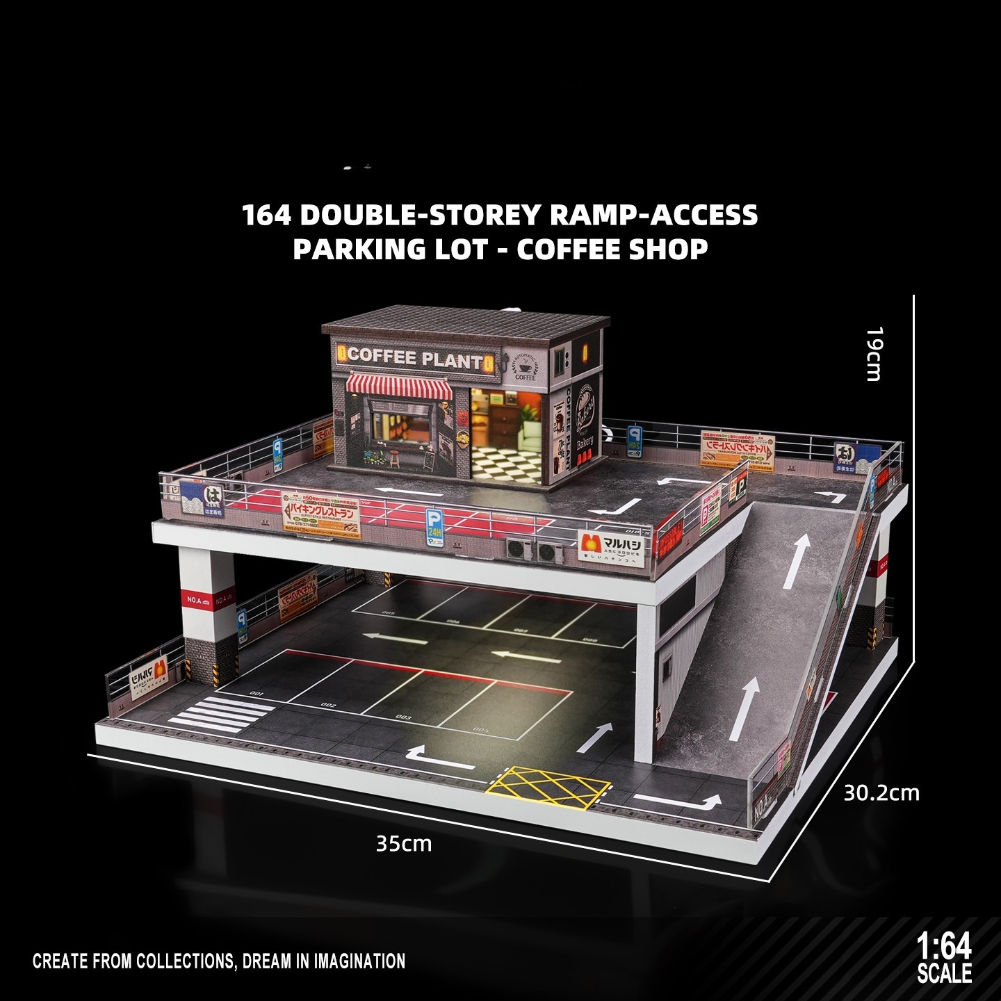 Diorama 1:64 Bãi Đỗ Xe Nhiều Tầng Kết Hợp Đường Dốc | GRE•911