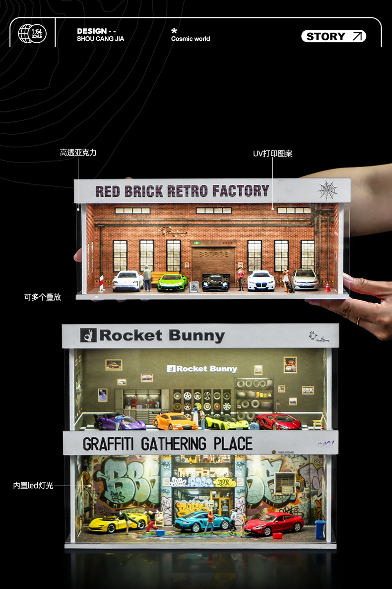 Diorama 1:64 Set 2 - Bộ Trưng Bày Đa Năng Có Đèn LED | GRE•911