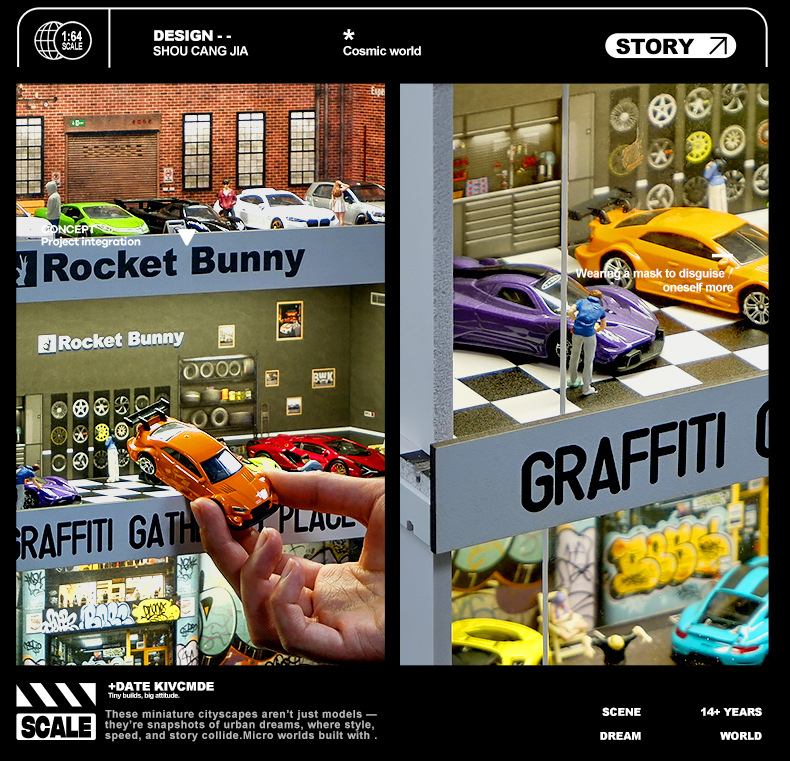 Diorama 1:64 Set 2 - Bộ Trưng Bày Đa Năng Có Đèn LED | GRE•911