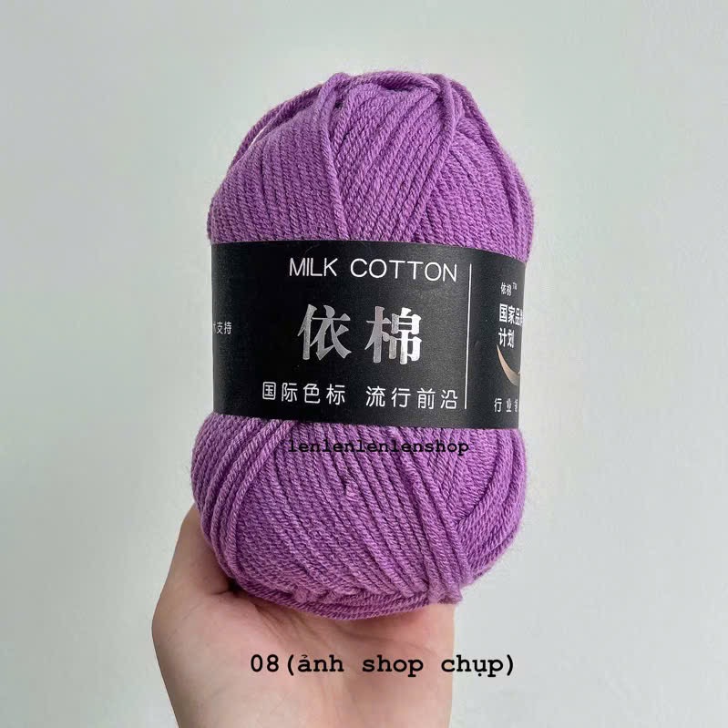 LEN MILK COTTON MÁC ĐEN 50G