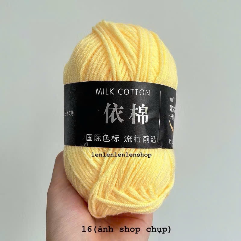 LEN MILK COTTON MÁC ĐEN 50G