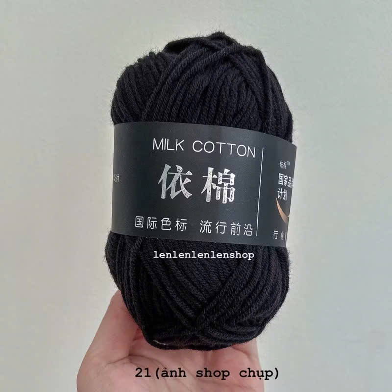 LEN MILK COTTON MÁC ĐEN 50G