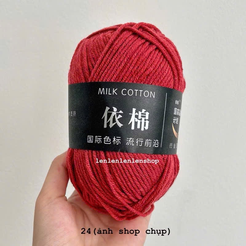 LEN MILK COTTON MÁC ĐEN 50G