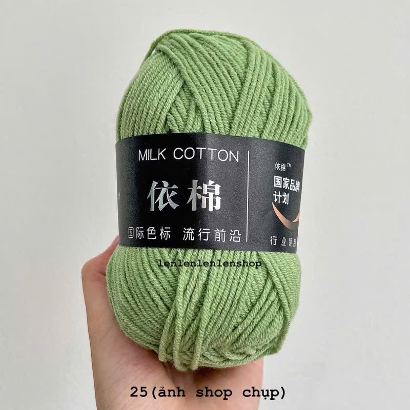 LEN MILK COTTON MÁC ĐEN 50G