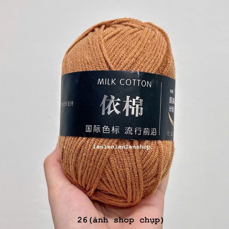 LEN MILK COTTON MÁC ĐEN 50G