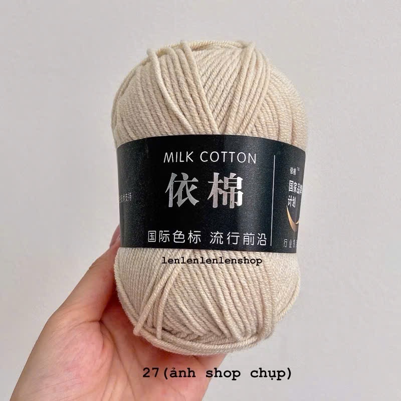 LEN MILK COTTON MÁC ĐEN 50G