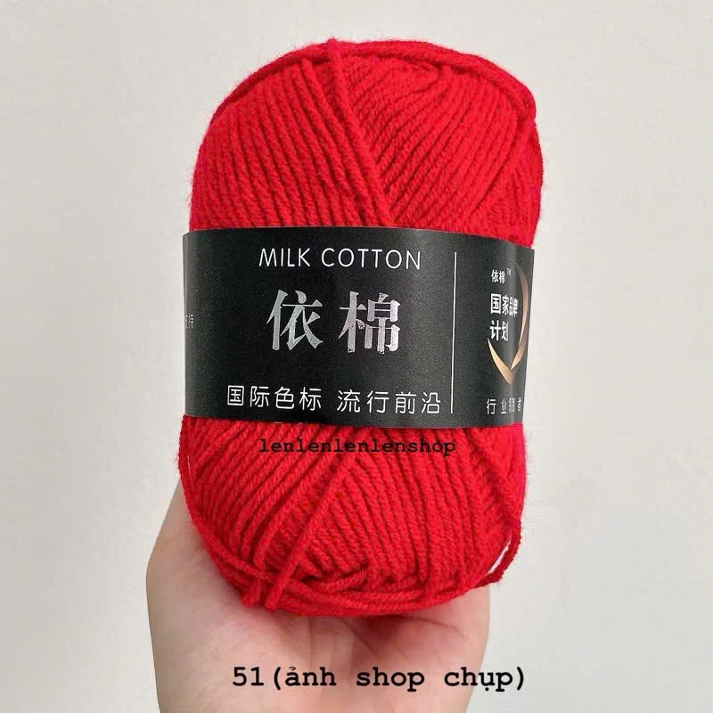 LEN MILK COTTON MÁC ĐEN 50G