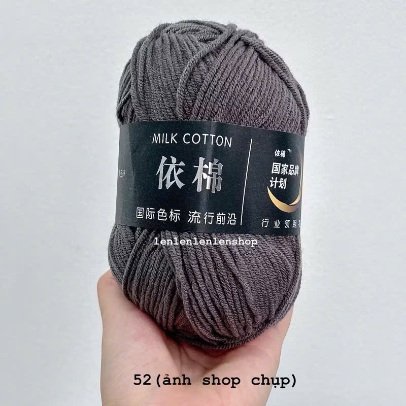 LEN MILK COTTON MÁC ĐEN 50G