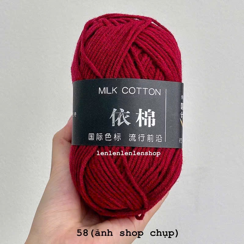 LEN MILK COTTON MÁC ĐEN 50G