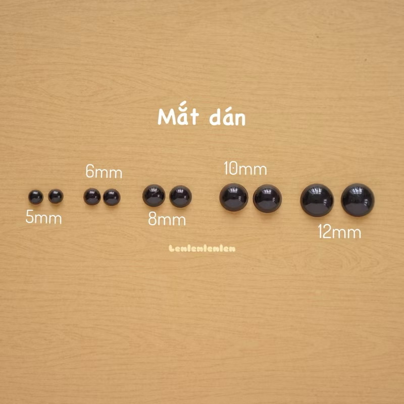 [Túi 5 cặp] Mắt Dán Thú Bông, mắt tròn, mắt oval (không kèm chốt)