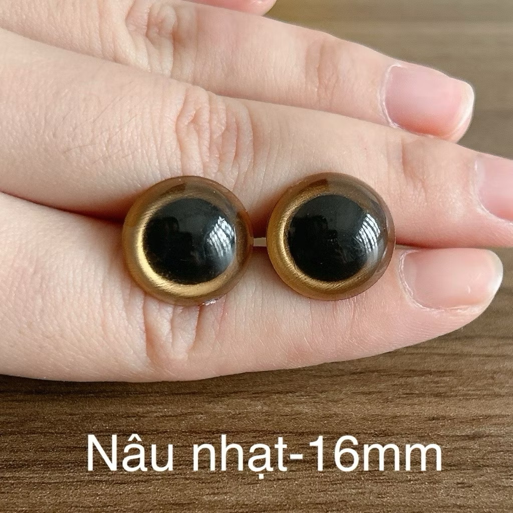 [Túi 5 cặp kèm chốt] Mắt chốt Thú Bông, mắt đen, mắt màu