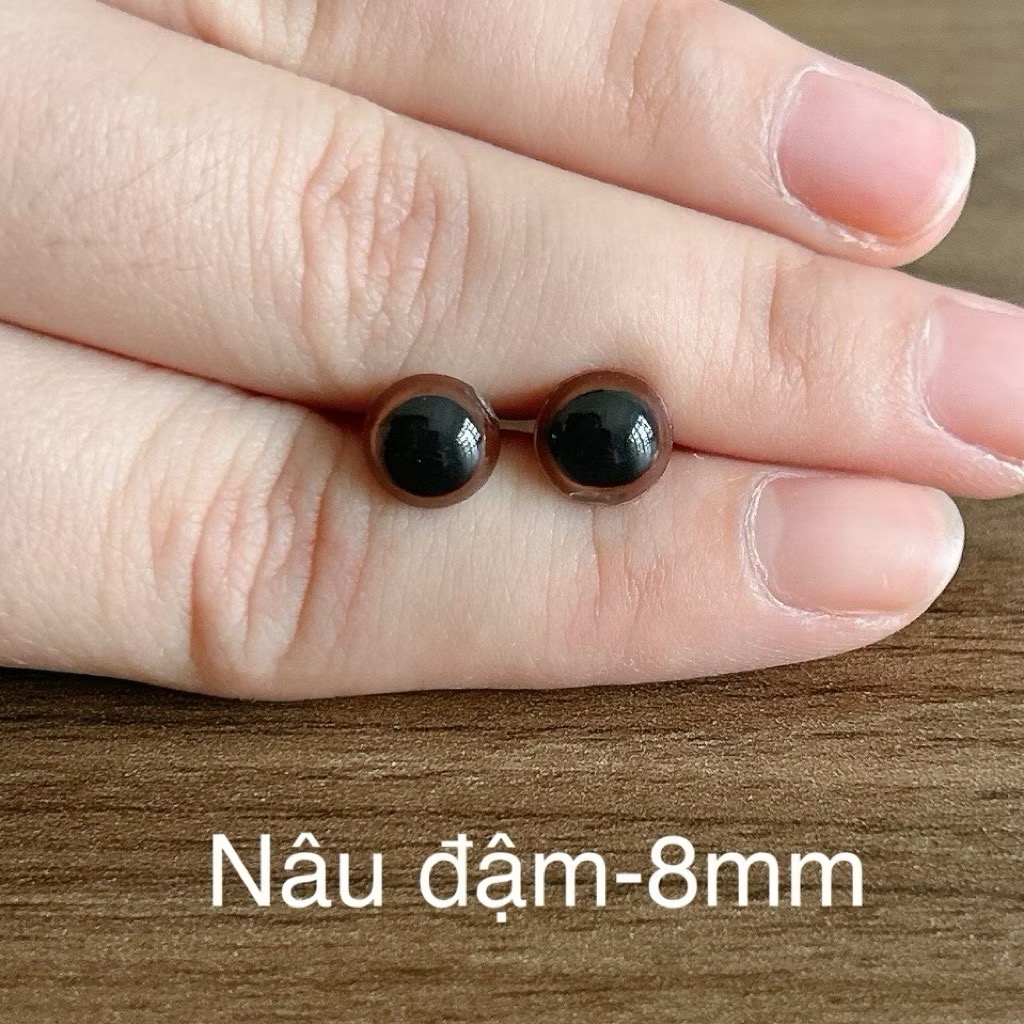 [Túi 5 cặp kèm chốt] Mắt chốt Thú Bông, mắt đen, mắt màu
