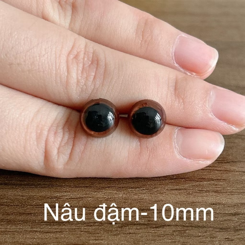 [Túi 5 cặp kèm chốt] Mắt chốt Thú Bông, mắt đen, mắt màu