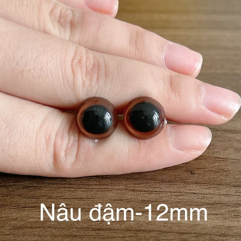 [Túi 5 cặp kèm chốt] Mắt chốt Thú Bông, mắt đen, mắt màu