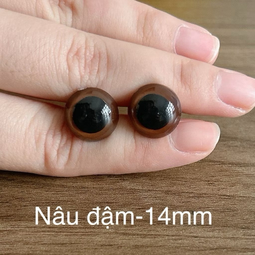 [Túi 5 cặp kèm chốt] Mắt chốt Thú Bông, mắt đen, mắt màu