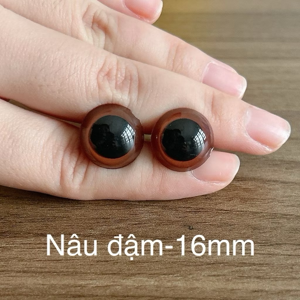 [Túi 5 cặp kèm chốt] Mắt chốt Thú Bông, mắt đen, mắt màu