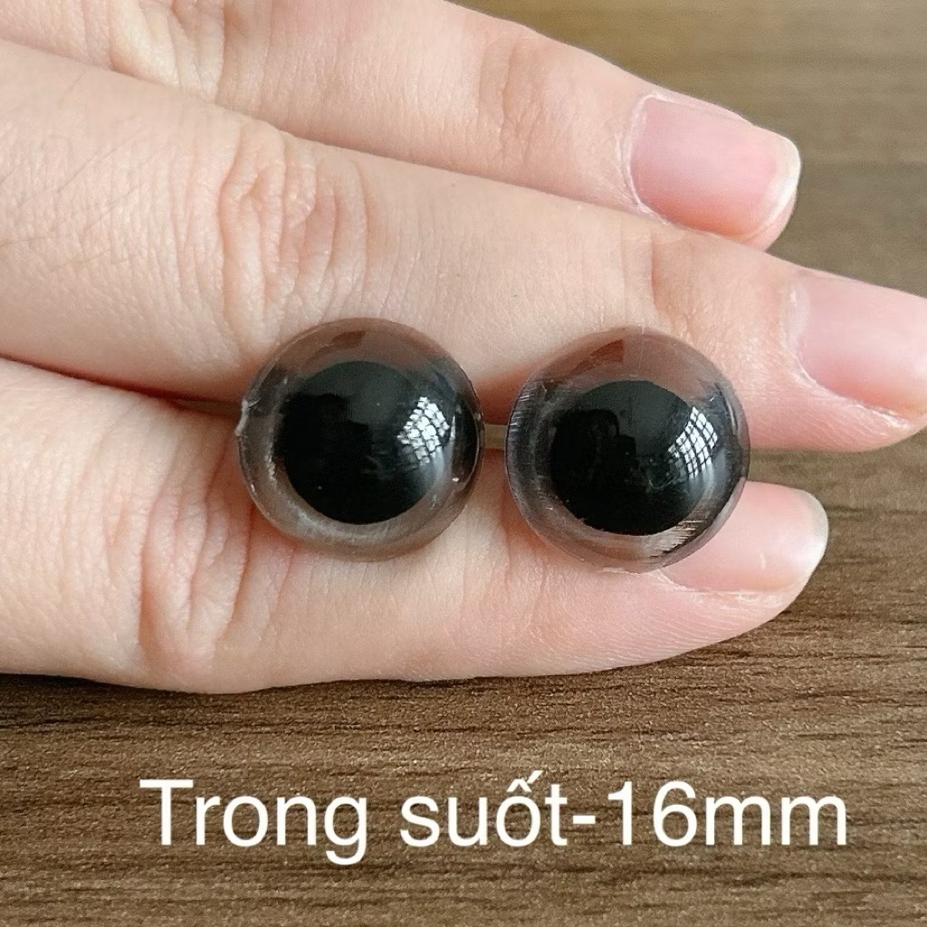 [Túi 5 cặp kèm chốt] Mắt chốt Thú Bông, mắt đen, mắt màu