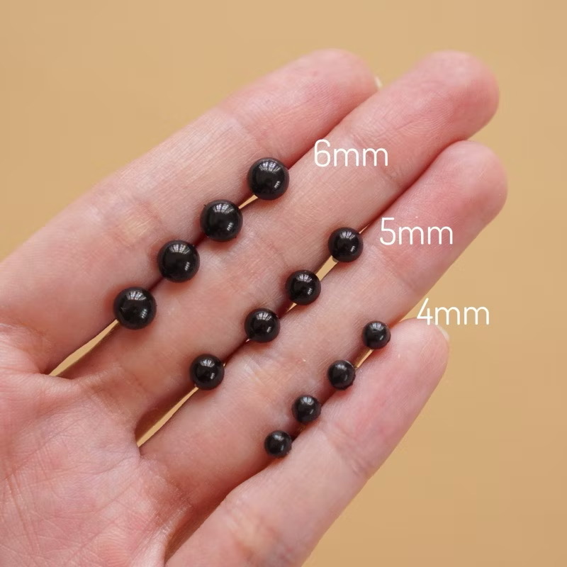 [Túi 5 cặp, ko chốt] Mắt Đinh Đen Size Nhỏ 4mm-6mm