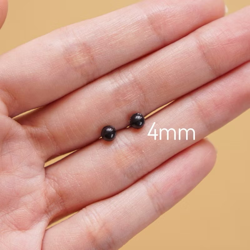 [Túi 5 cặp, ko chốt] Mắt Đinh Đen Size Nhỏ 4mm-6mm
