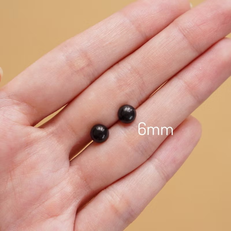 [Túi 5 cặp, ko chốt] Mắt Đinh Đen Size Nhỏ 4mm-6mm