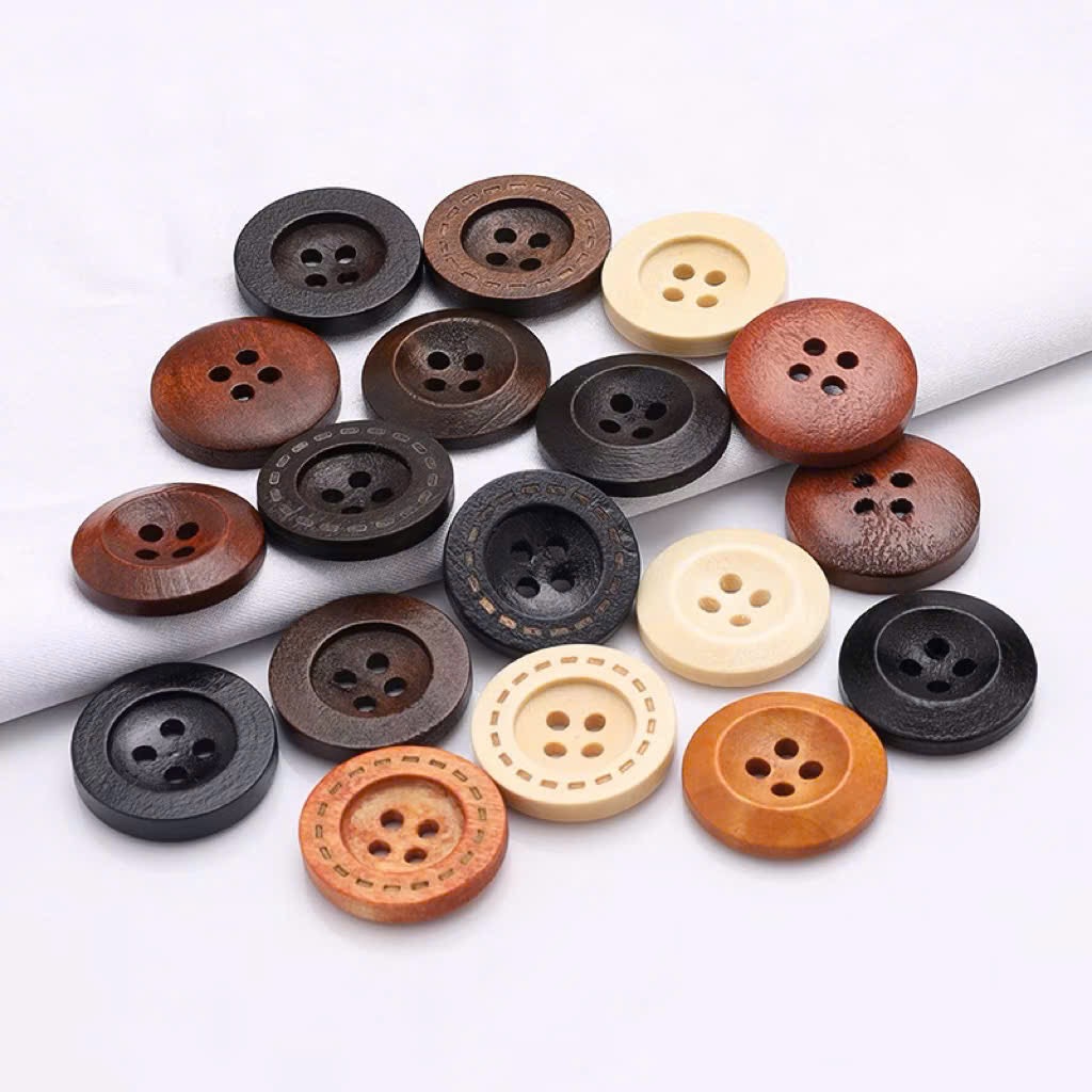 [Túi 5 cái] Cúc Gỗ Handmade With Love