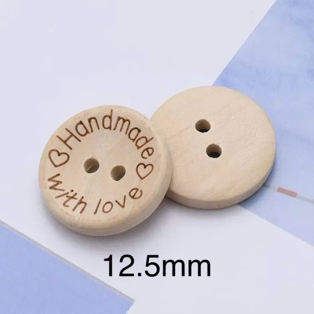 [Túi 5 cái] Cúc Gỗ Handmade With Love