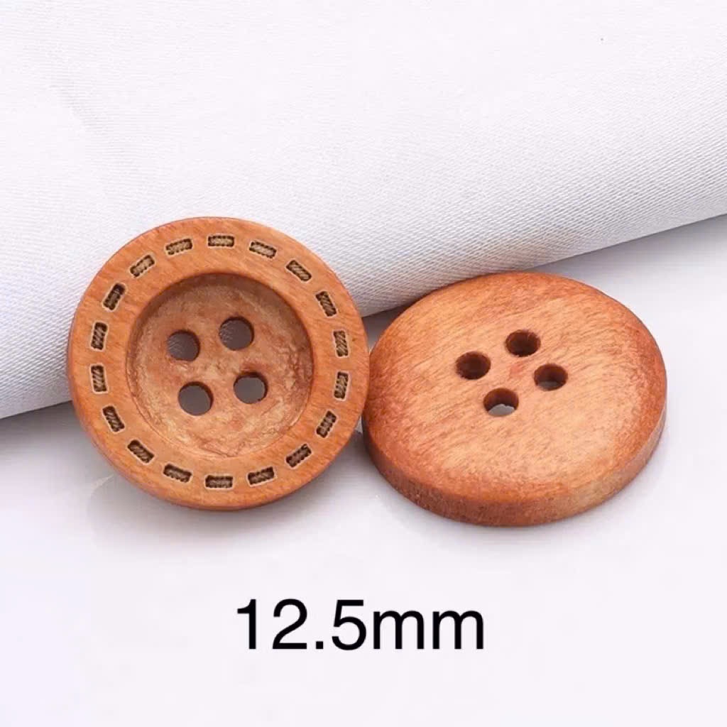 [Túi 5 cái] Cúc Gỗ Handmade With Love