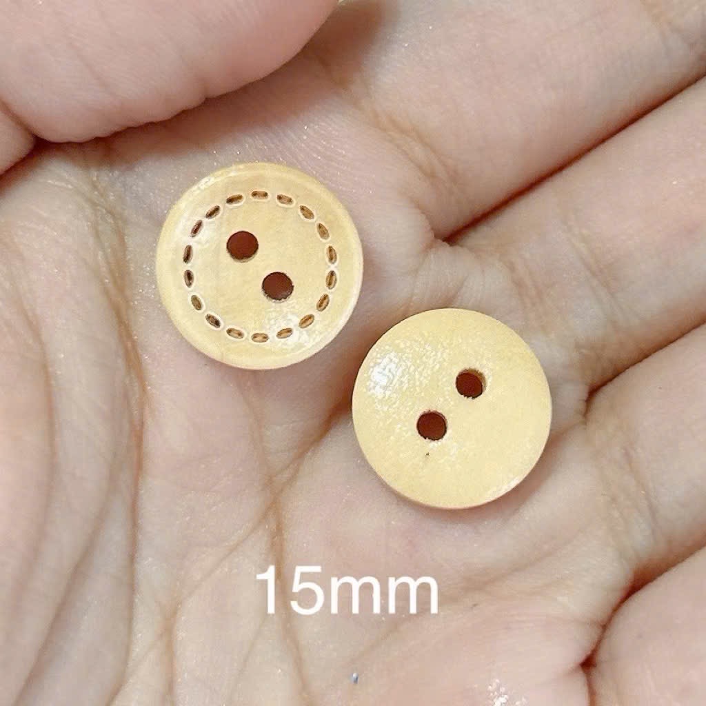 [Túi 5 cái] Cúc Gỗ Handmade With Love