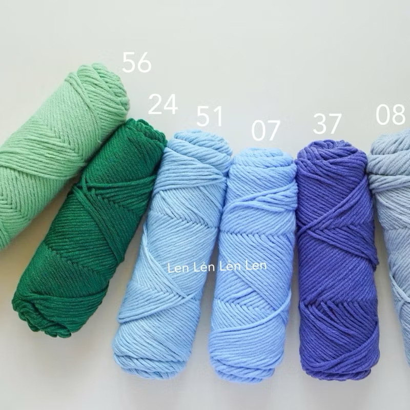 Len Cotton Love 100g - len đan móc khăn, mũ