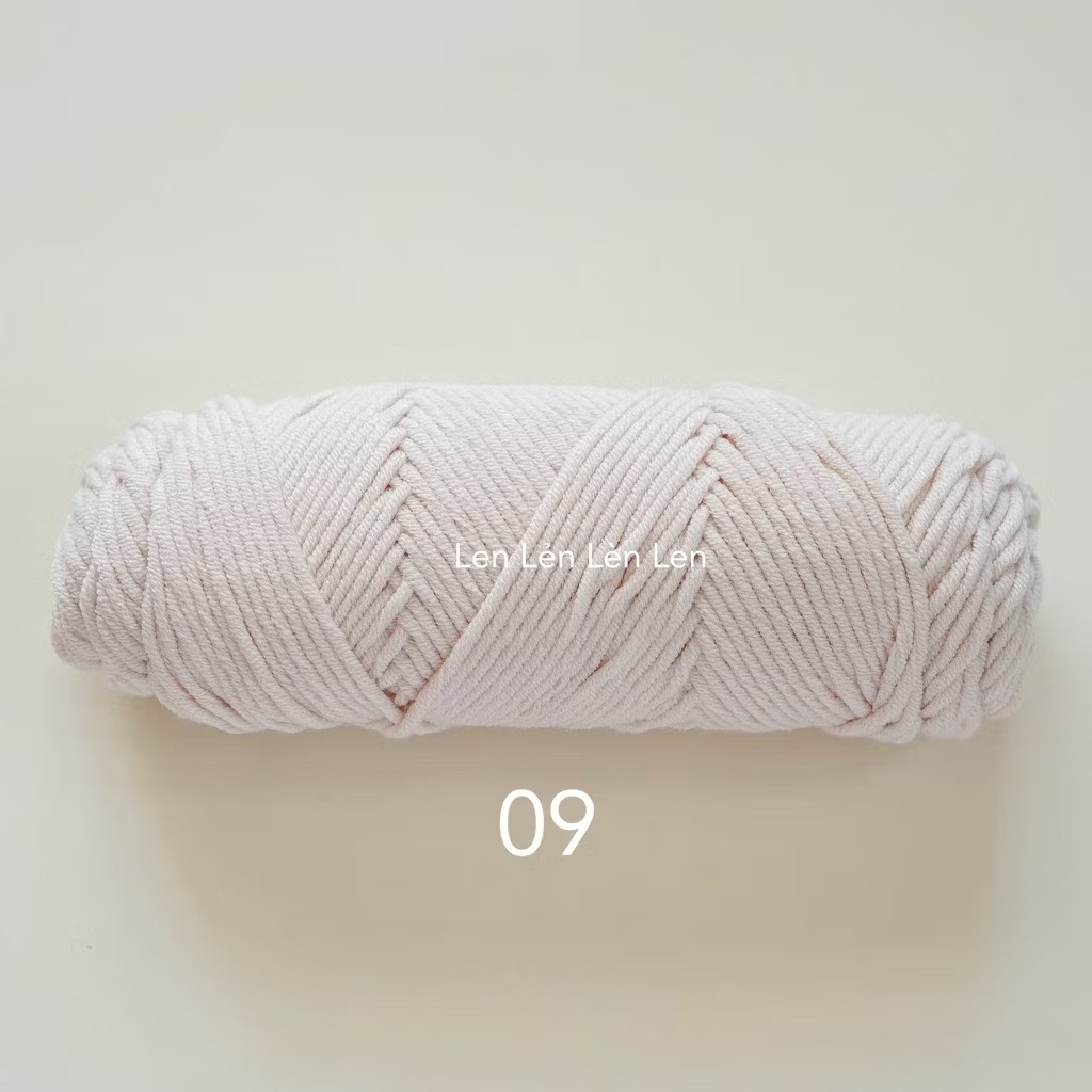 Len Cotton Love 100g - len đan móc khăn, mũ