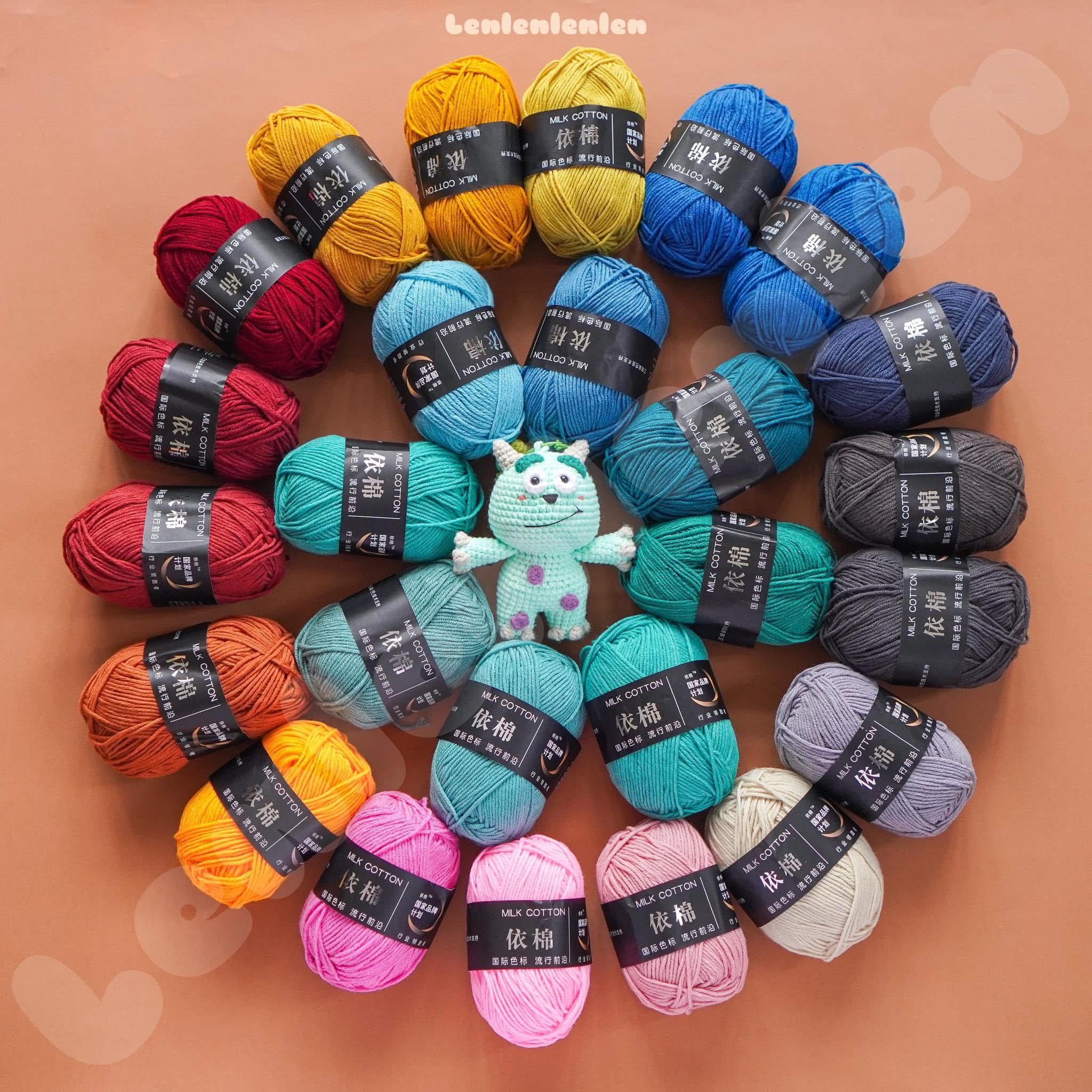 LEN MILK COTTON MÁC ĐEN 50G