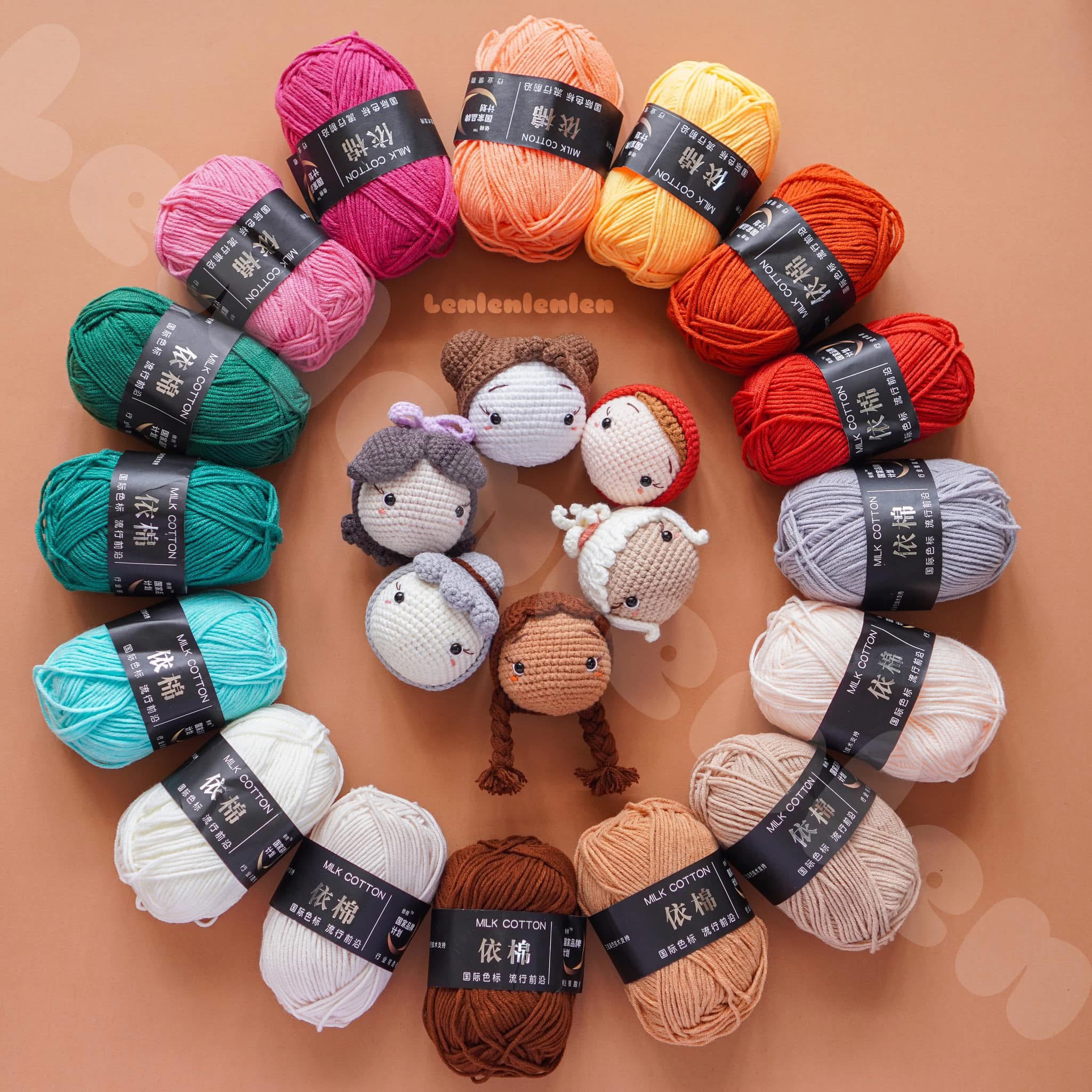 LEN MILK COTTON MÁC ĐEN 50G