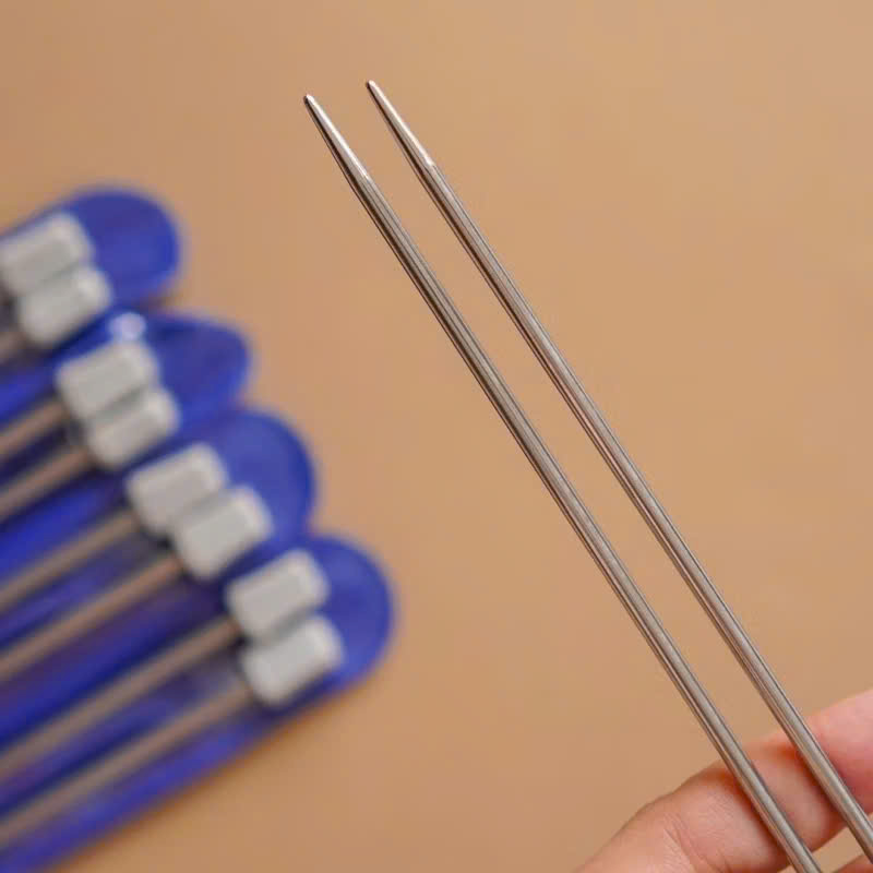 Kim Đan Thẳng Inox 25cm siêu nhẹ, bán theo cặp, chống gỉ, dùng đan len