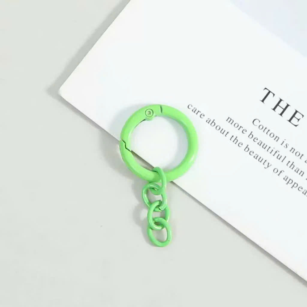 [Set 5 cái] Móc Khóa Tròn Màu Pastel Kèm Dây Xích