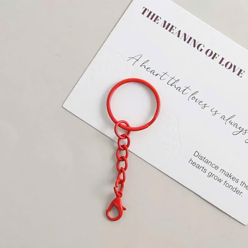 [Set 5 cái] Móc Khóa Tròn Màu Pastel Kèm Dây Xích