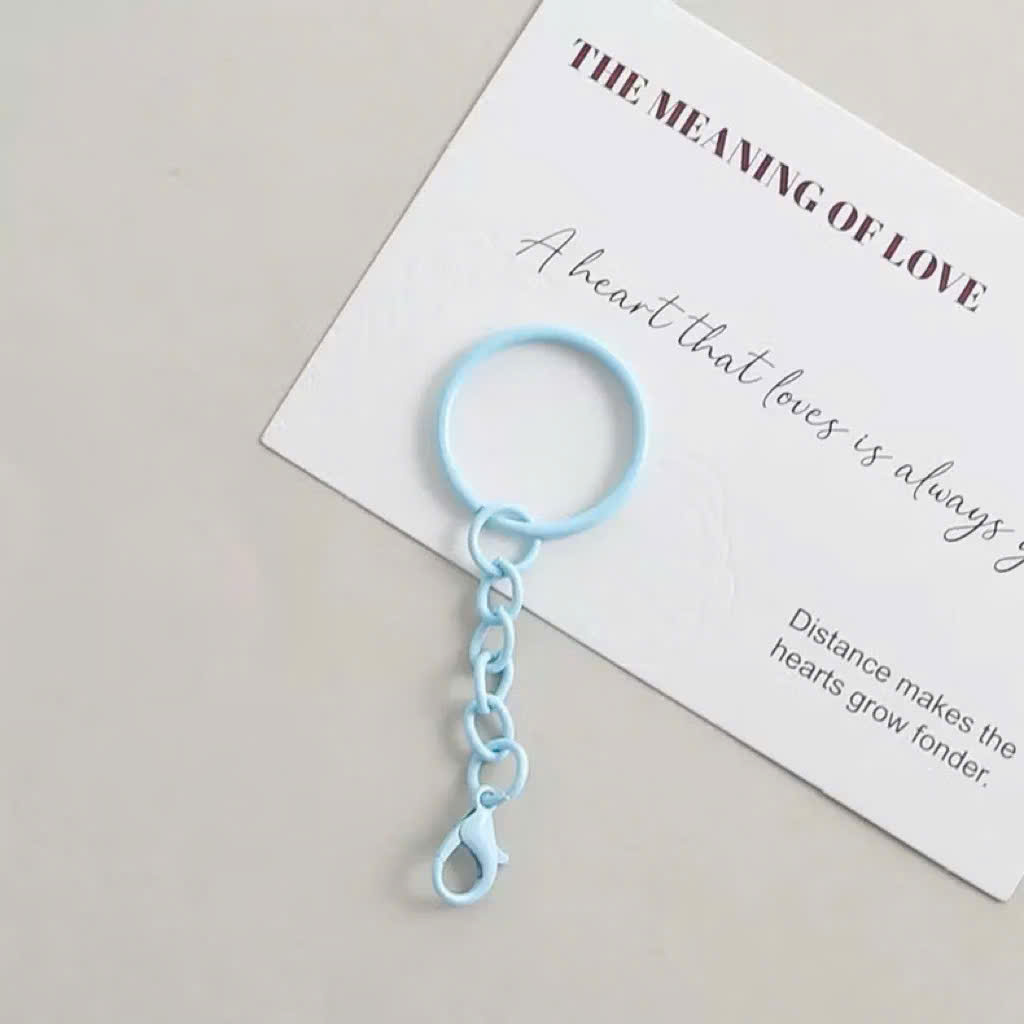 [Set 5 cái] Móc Khóa Tròn Màu Pastel Kèm Dây Xích