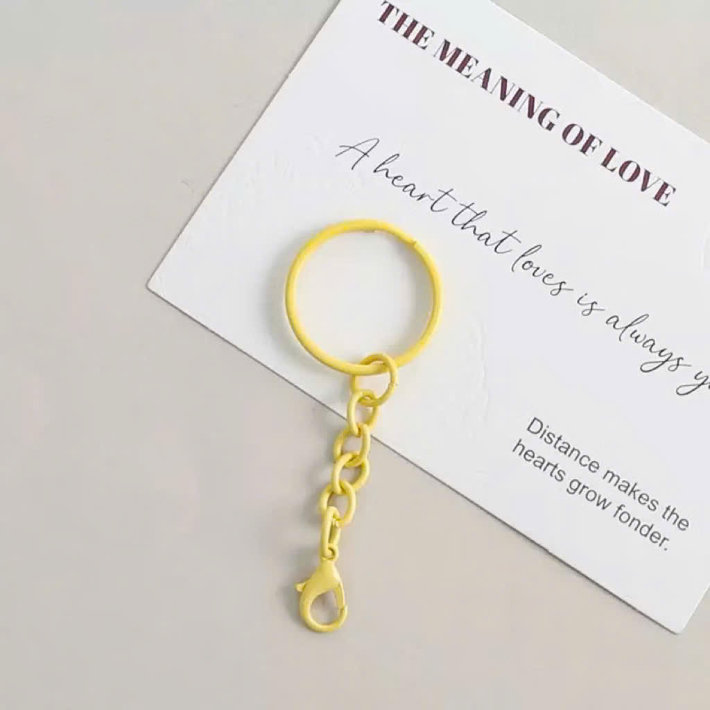 [Set 5 cái] Móc Khóa Tròn Màu Pastel Kèm Dây Xích