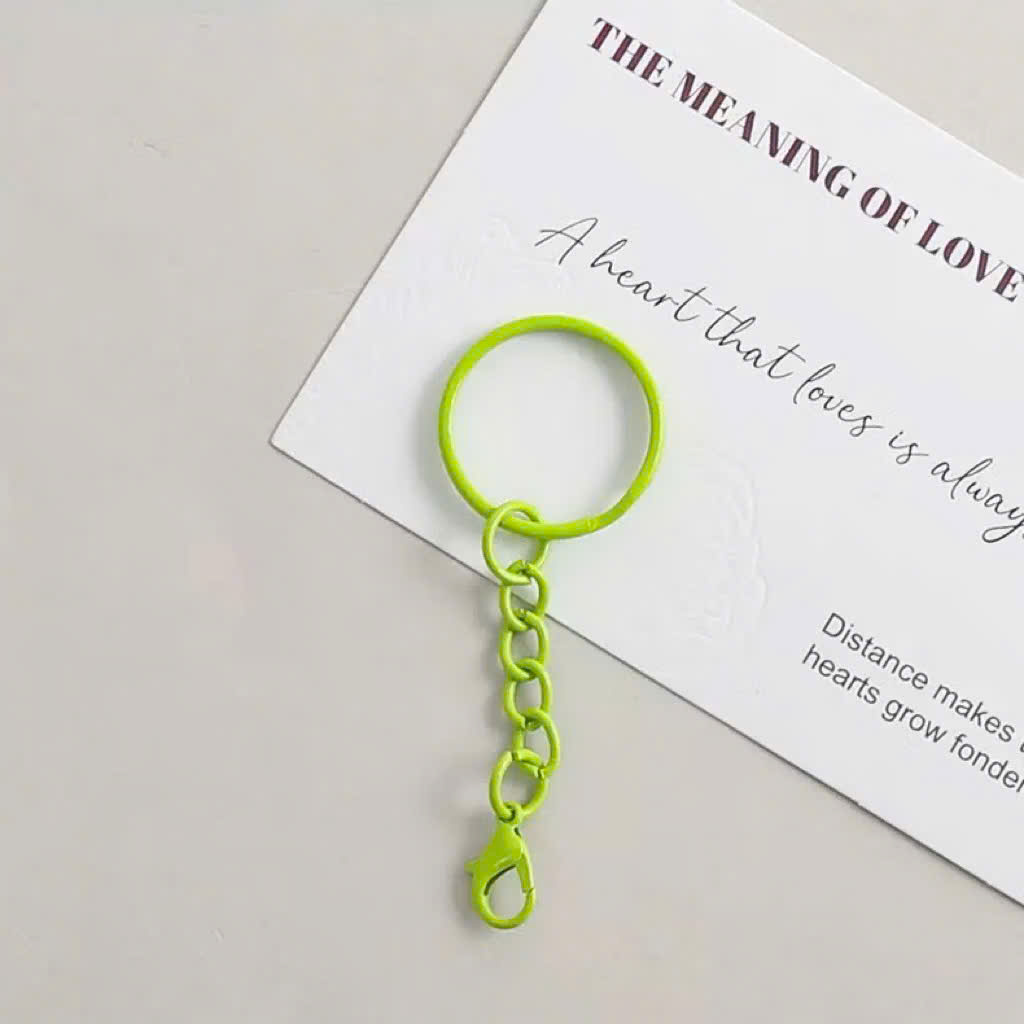 [Set 5 cái] Móc Khóa Tròn Màu Pastel Kèm Dây Xích