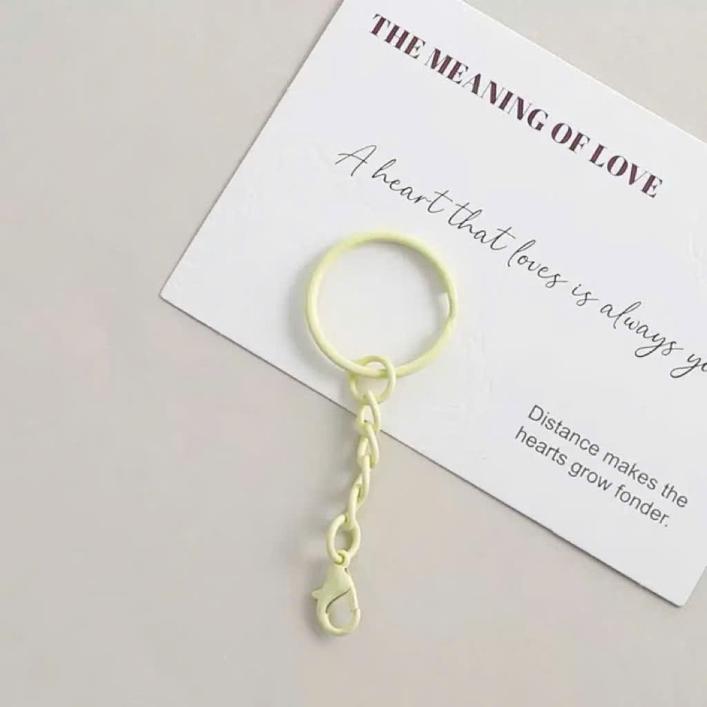 [Set 5 cái] Móc Khóa Tròn Màu Pastel Kèm Dây Xích