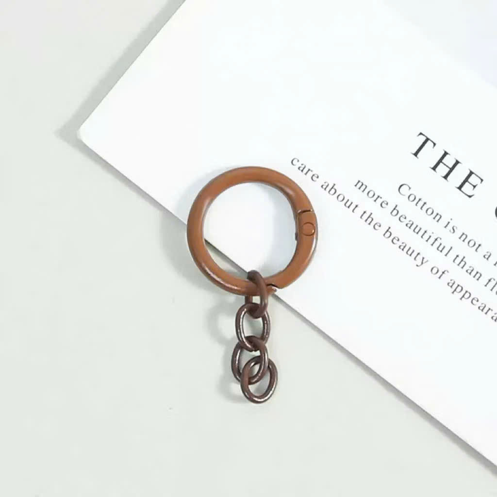 [Set 5 cái] Móc Khóa Tròn Màu Pastel Kèm Dây Xích