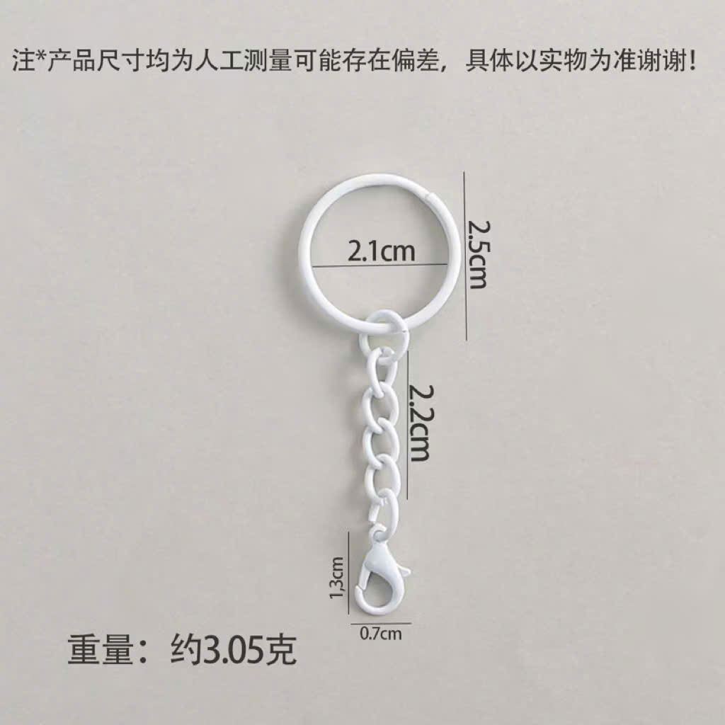 [Set 5 cái] Móc Khóa Tròn Màu Pastel Kèm Dây Xích